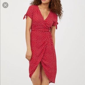 Polka dot wrap dress